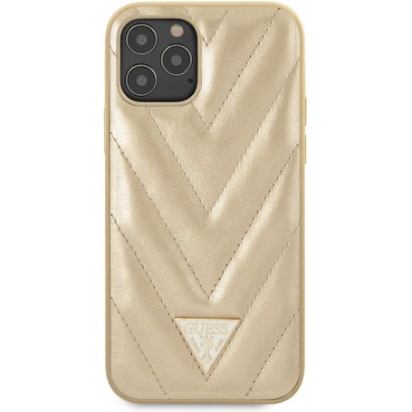Funda Guess de Piel Acolchada para iPhone 12 Pro Max Color Dorado
