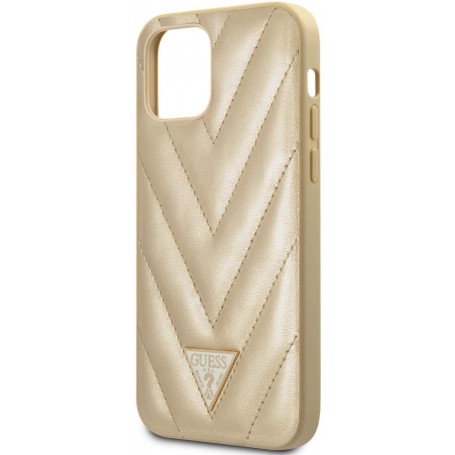Funda Guess de Piel Acolchada para iPhone 12 Pro Max Color Dorado