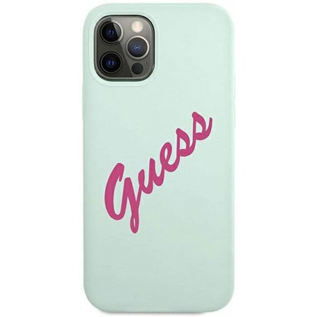Funda Guess Vintage de silicona para iPhone 12 | 12 Pro color Turquesa