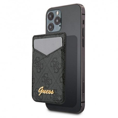 Cartera Tarjetero con Magsafe de Piel Guess para iPhone 12 en Color Gris GUWMS4GTLBK