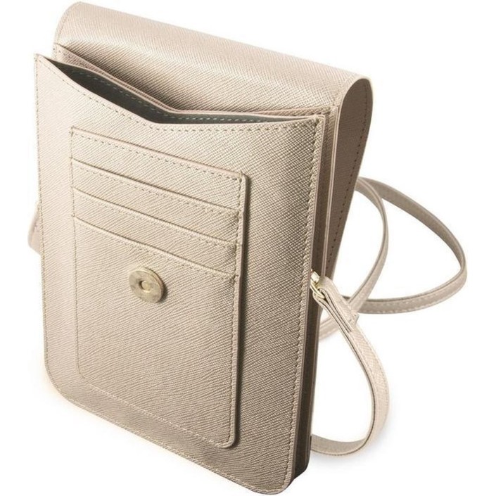 Funda Bolso Guess diseño Saffiano Color Dorado...