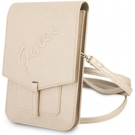 Funda Bolso Guess diseño Saffiano Color Dorado GUWBRSAVSLG