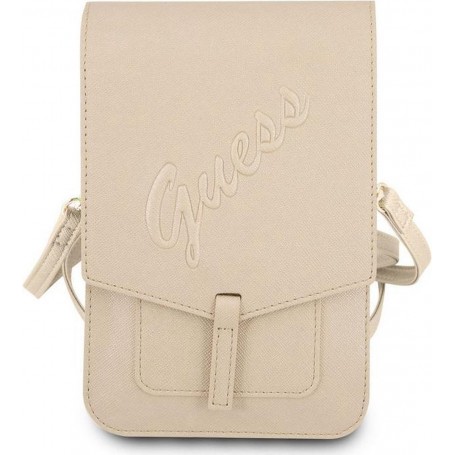 Funda Bolso Guess diseño Saffiano Color Dorado GUWBRSAVSLG