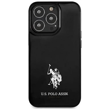 Funda Rígida US Polo para Apple iPhone 13 Pro Max Color Negro con logo Caballos USHCP13XUMHK