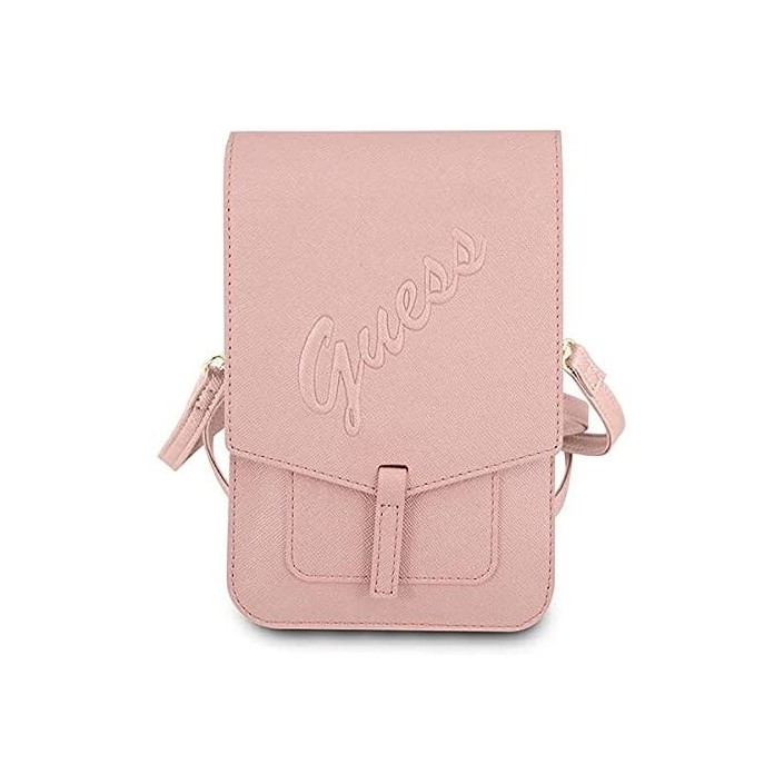 Funda Bolso Guess diseño Saffiano Color Rosa...
