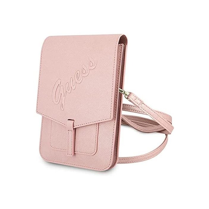 Funda Bolso Guess diseño Saffiano Color Rosa...