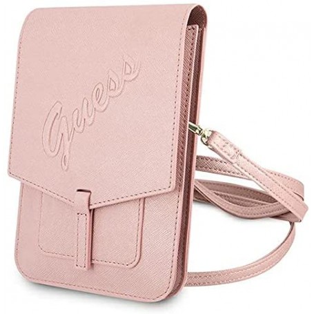 Funda Bolso Guess diseño Saffiano Color Rosa GUWBRSAVSPI