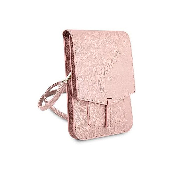 Funda Bolso Guess diseño Saffiano Color Rosa...