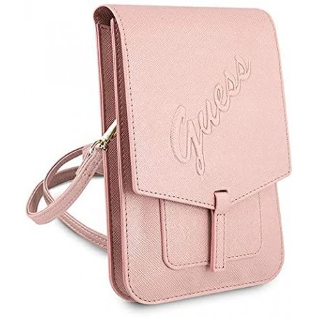Funda Bolso Guess diseño Saffiano Color Rosa GUWBRSAVSPI
