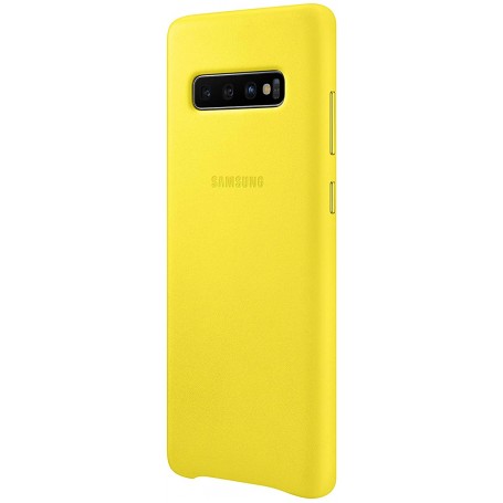 Funda Samsung Piel Para Galaxy S10 Plus Color Amarillo Modelo EF-VG975LY Nuevo