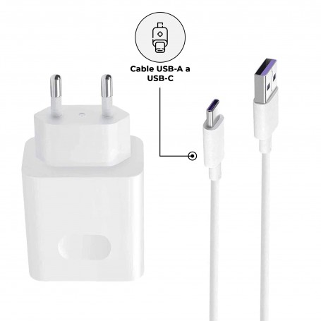 Cargador Compatible CP404 con Cable USB C Carga Rápida 22.5W  Color Blanco | Librephonia