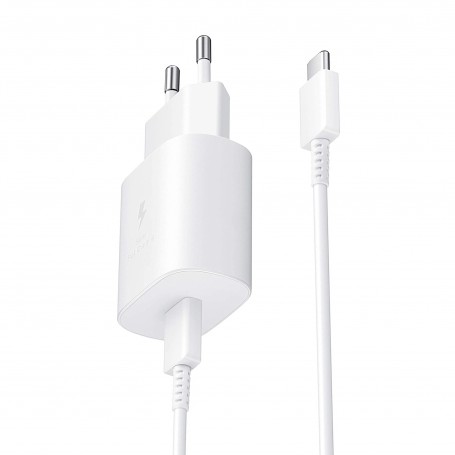 Cargador 20W Compatible EP-TA800EWE + USB C Blanco para Samsung S8 / S9 / S10 / S20 / S21 / Note / Tab - Librephonia