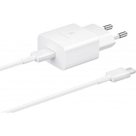 Cargador Samsung 15W Modelo EP-T1510XW + Cable USB-C Blanco