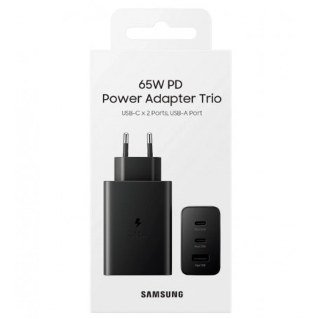 Cargador Samsung Trio 65W Modelo EP-T6530NB Negro | Solo Adaptador