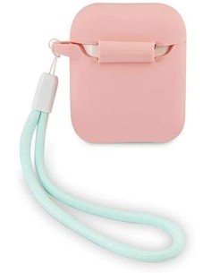 Funda Guess Silicona para Apple Airpods Vintage Rosa y... 2