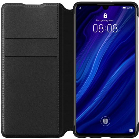 Funda de Piel Cuero Para Huawei P30 Negro 51992854 | Estado Como Nuevo| Outlet