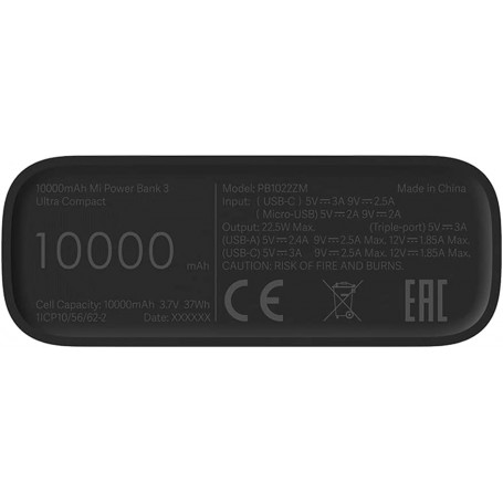 Xiaomi Batería Portátil Powerbank 3 10.000 mAh Ultra Compacta Modelo BHR4412GL Negro | Estado Como Nuevo | Outlet