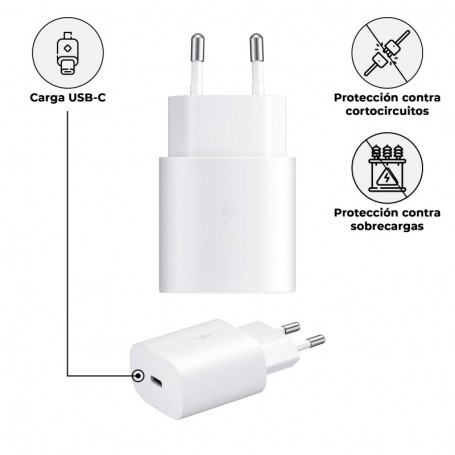 Cargador Compatible para Apple con Cable USB C y Lightning Carga Rápida 25W Color Blanco | Librephonia