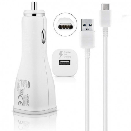 Cargador Samsung Para Coche Modelo EP-LN915U-WH con Cable USB a Micro USB ECB-DU4AWE Blanco | Sin Embalaje