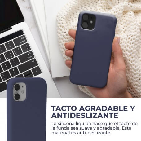 Funda Silicona para Apple iPhone 11 Azul Medianoche - Librephonia