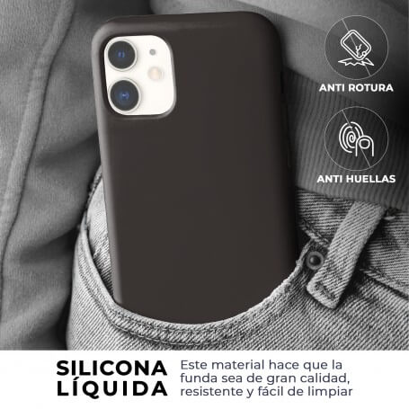 Funda Silicona para Apple iPhone 11 Negro - Librephonia
