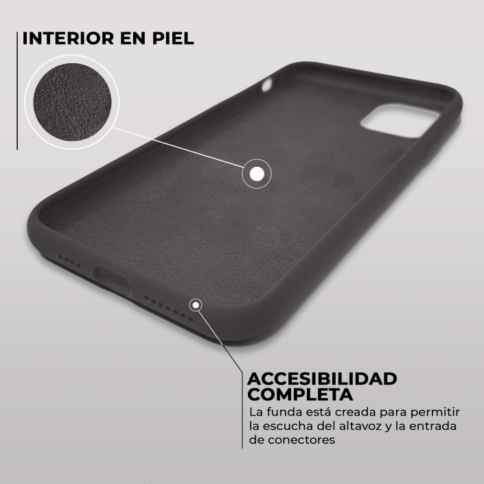 Funda Silicona para Apple iPhone 11 Negro -...