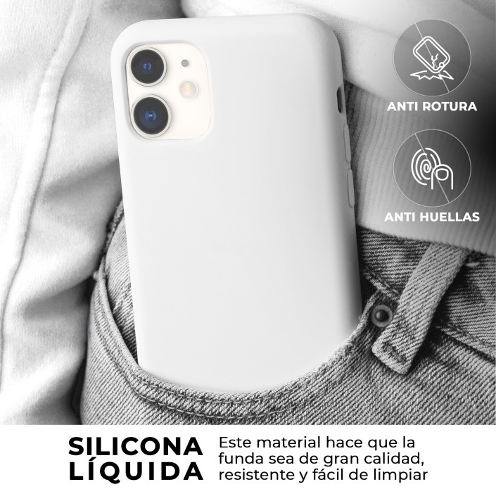 Funda Silicona para Apple iPhone 11 Blanco -...