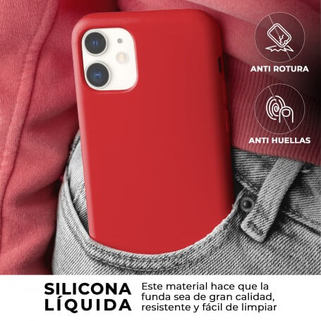 Funda Silicona para Apple iPhone 11 Rojo - Librephonia