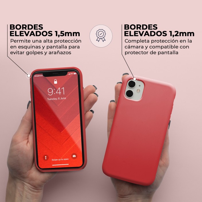 Funda Silicona para Apple iPhone 11 Rojo -...