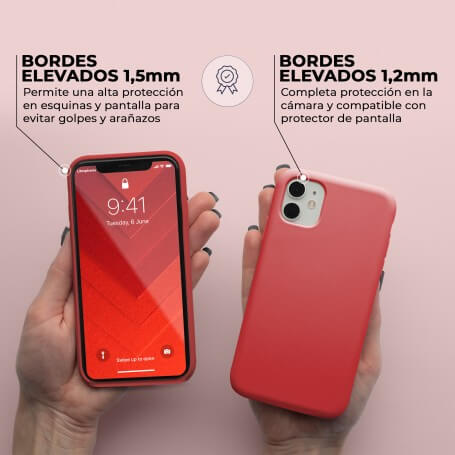Funda Silicona para Apple iPhone 11 Rojo - Librephonia