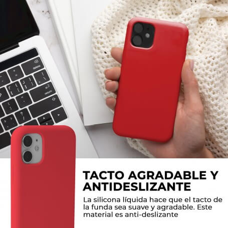 Funda Silicona para Apple iPhone 11 Rojo - Librephonia