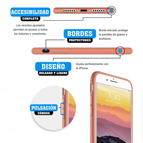Funda Silicona para Apple iPhone 7 / 8 / SE 2020 Melocotón - Librephonia | Estado Muy Bueno |Outlet
