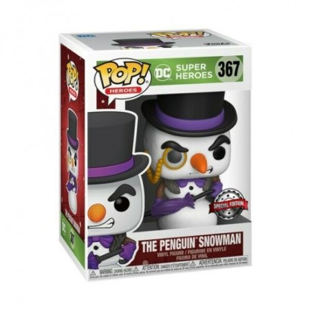 Figura Funko Pop! DC Super Héroes Pingüino como Muñeco de Nieve Modelo 367 | 51674 Edición Especial