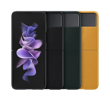 Funda de Piel Para Samsung Z Flip 3 Color Negro Modelo EF-VF711LB