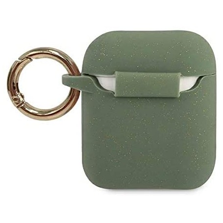 Funda Guess Silicona para Apple Airpods 1 | Airpods 2 color Kaki GUACCSILGLKA  | Estado Como Nuevo | Outlet