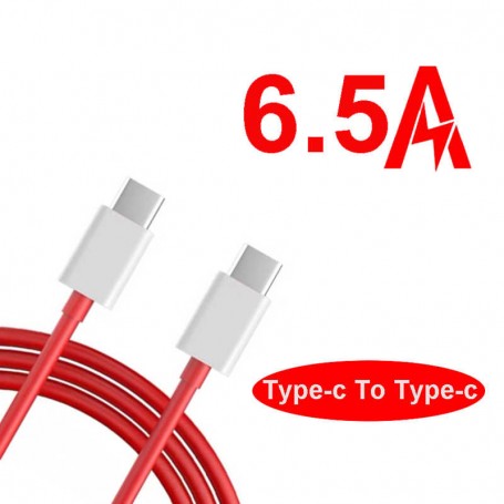 Cable de Carga Warp OnePlus de Tipo C a Tipo C 1 metro Rojo y Blanco 5481100047 | Estado Genial | Outlet