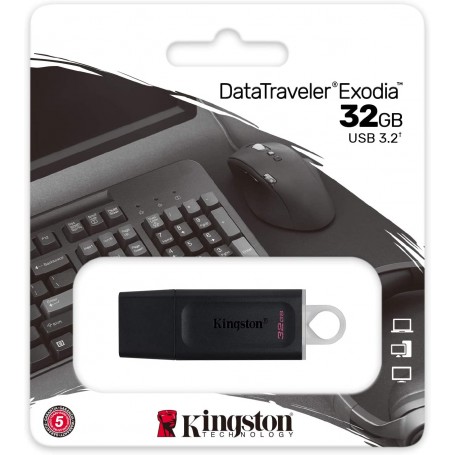 Kingston Memoria Externa Exodia USB Data Traveler DTX de 32GB Negro