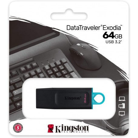 Kingston Memoria Externa Exodia USB Data Traveler DTX de 64GB Negro
