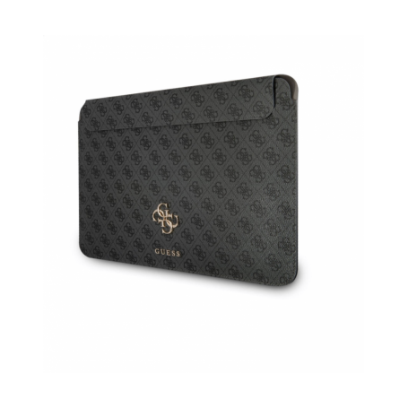 Funda Guess para portátil y tablet de 13" diseño 4G color Gris Oscuro con logo dorado  GUCS13G4GFGR