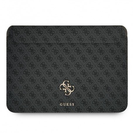 Funda Guess para portátil y tablet de 13" diseño 4G color Gris Oscuro con logo dorado  GUCS13G4GFGR