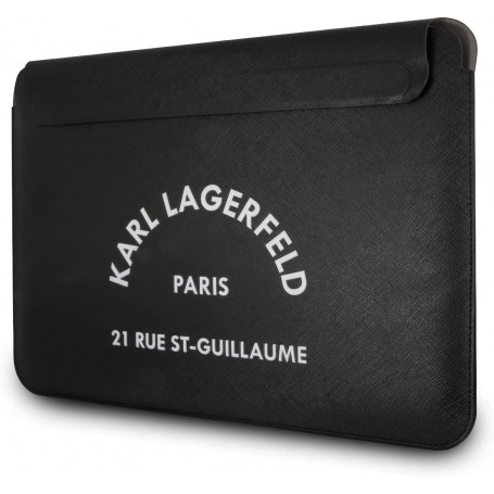 Funda Karl Lagerfeld Saffiano para portátil y tablet de 16" Rue St Guillaume color Negro KLCS16RSGSFBK