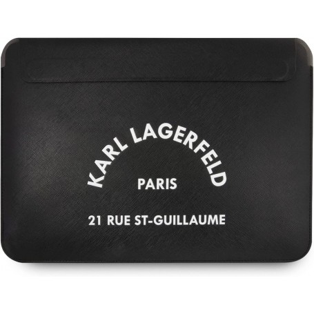 Funda Karl Lagerfeld Saffiano para portátil y tablet de 16" Rue St Guillaume color Negro KLCS16RSGSFBK