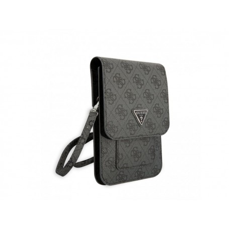 Funda Bolso Cartera de piel Guess para Teléfono Modelo 4G con logo Triángulo Negra GUWBP4TMGR