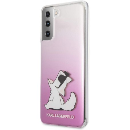 Funda Rígida Karl Lagerfeld diseño Choupette para Samsung Galaxy S21 Plus Rosa KLHCS21MCFNRCPI