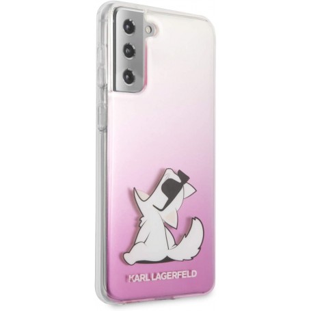 Funda Rígida Karl Lagerfeld diseño Choupette para Samsung Galaxy S21 Plus Rosa KLHCS21MCFNRCPI