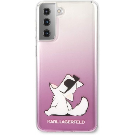 Funda Rígida Karl Lagerfeld diseño Choupette para Samsung Galaxy S21 Plus Rosa KLHCS21MCFNRCPI