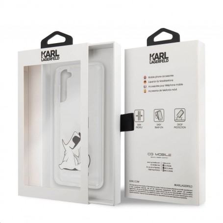Funda Rígida Karl Lagerfeld diseño Choupette para Samsung Galaxy S21 Plus Transparente KLHCS21MCFNRC