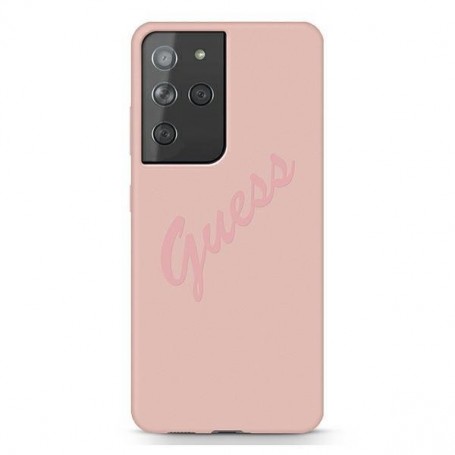 Funda Guess Vintage de Silicona para Samsung Galaxy S21 Ultra Color Rosa