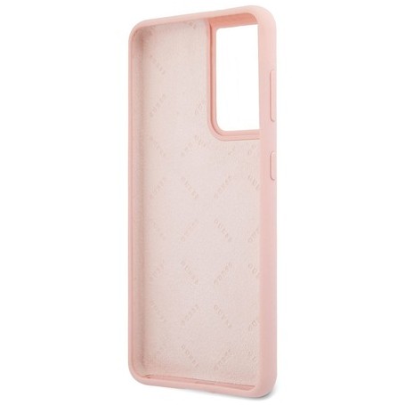 Funda Guess Vintage de Silicona para Samsung Galaxy S21 Ultra Color Rosa