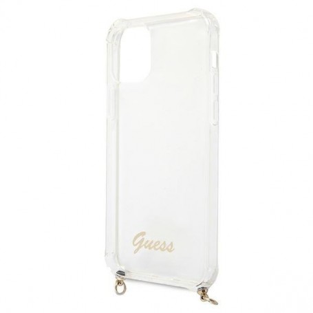 Funda Rígida Guess Transparente con cadena dorada  para iPhone 12 Pro Max